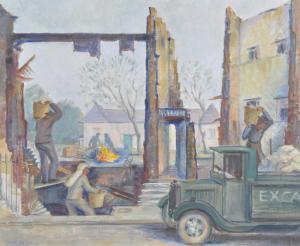 PARKER Phyllis,men clearing bombdamaged buildings,1941,Burstow and Hewett GB 2011-02-23
