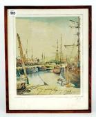 PARKER Sydney Hugh,fishing boats within harbour walls with ,Fieldings Auctioneers Limited 2010-10-23