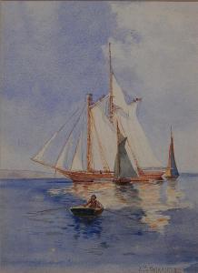 PARKHURST Thomas 1853-1923,Sail Boat on The Water,Rachel Davis US 2015-09-12