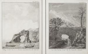 PARKINSON Sydney 1745-1771,fortified pā on an arched rock. archway at Tolega ,Webb's NZ 2020-08-24