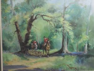PARKS T.F,Hunting Scene, with huntsmen,Fonsie Mealy Auctioneers IE 2016-03-08