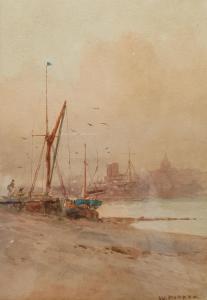 PARKYNS William Samuel 1875-1949,Boats in an Estuary at Low Tide,David Duggleby Limited 2021-05-01