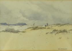 PARKYNS William Samuel 1875-1949,Sand dunes and figures on the beach,Eastbourne GB 2015-09-10