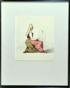 PARMENTIER Félix Marie 1821,Studie einer sitzenden Frau in Tracht aus untersch,Allgauer 2011-04-14