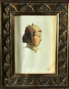 PARMENTIER Félix Marie,Studien für ein Frauenportrait mit Haube im Profil,1851,Allgauer 2011-04-14