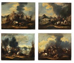 PARMIGIANI Ciriaco 1641-1704,Four battle scenes,Palais Dorotheum AT 2022-05-12