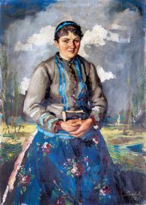 PAROBEK Alajos 1896-1947,Girl in national costume,1937,Nagyhazi galeria HU 2018-03-06