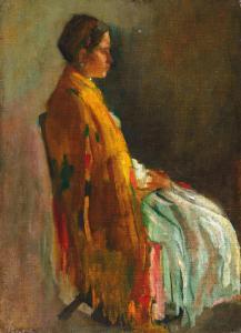 PAROBEK Alajos 1896-1947,Young woman,1917,Nagyhazi galeria HU 2017-03-07