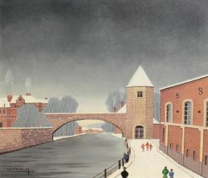 parraga ciriaco 1902-1973,Le Pont Fortifie D'Hagueneu, Alsace,Burchard US 2018-08-19