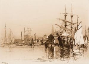 PARRISH Stephen 1846-1938,The Inner Harbor, Gloucester,1883,Barridoff Auctions US 2023-05-20