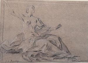 PARROCEL Joseph Francois 1704-1781,Étude de femme assise en drapé, un bras levé.,Libert 2023-07-06