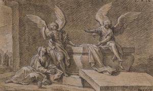 PARROCEL Pierre 1670-1739,MARY MAGDALENE WITH TWO ANGELS AT THETOMB OF CHRIS,Sotheby's GB 2018-03-22