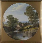 PARROTT Samuel 1797-1876,Tondo Landscape with Watermill,Tooveys Auction GB 2018-03-21