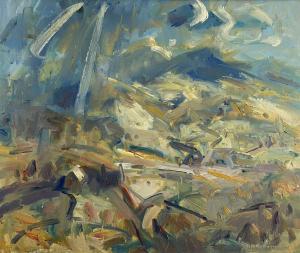 PARRY GARETH 1951,Tirlun Haf Hefo Cawod - Summer Landscape with Show,Rogers Jones & Co GB 2023-04-01