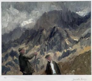 PARRY GARETH 1951,two farmers in conversation on mountainside,Rogers Jones & Co GB 2022-11-19