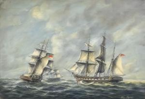PARSONS Allan,Marine scene with an English 22-gunned ship and tw,Canterbury Auction GB 2022-12-03