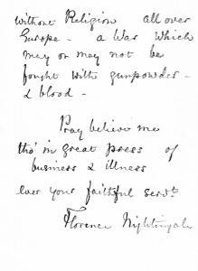 PARTHENOPE Frances 1819-1890,Autograph letter signed ("Florence Nightingale"), ,Sotheby's 2004-03-23