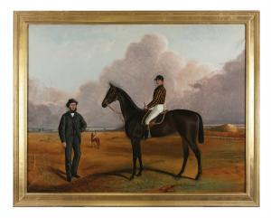 PARTRIDGE J.C 1800-1800,Portrait of a Racehorse with Jockey with Owner, Jo,Adams IE 2022-06-14