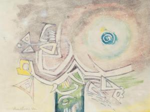 PARVEZ Ahmed 1926-1979,Symbols and Sun,1964,Bonhams GB 2023-06-06