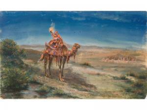 PASCAL B 1914,scene with a figure on a camel,Ivey-Selkirk Auctioneers US 2008-03-29
