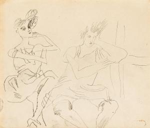 PASCIN Jules 1885-1930,Deux femmes assises (Scène de bordel),Swann Galleries US 2024-03-14