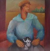 PASCUAL Hector 1928-2014,Homme au chat,1981,Sadde FR 2017-07-25