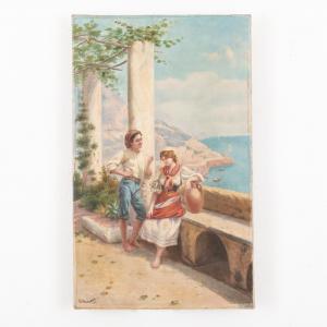 PASETTI O 1800-1900,Coppia in costiera amalfitana,19th century,Wannenes Art Auctions IT 2022-10-04