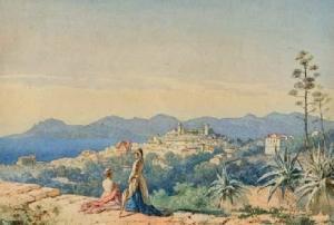 PASINI Alberto 1826-1899,Jeunes femmes devant un paysage méditerranéen,Mercier & Cie FR 2009-02-15