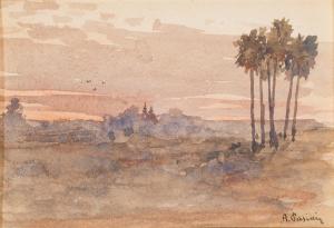 PASINI Alberto 1826-1899,Paesaggio al tramonto,Blindarte IT 2019-05-22