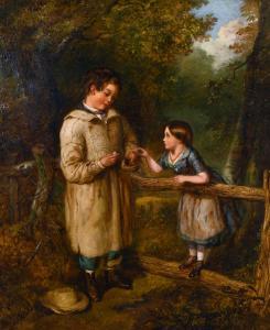 PASMORE John Frederick 1820-1881,A scene of two figures collecting eggs in a wo,1853,John Nicholson 2021-01-20