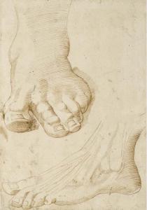 PASSAROTTI Bartolomeo 1529-1592,Deux études de pieds gauche,Christie's GB 2006-11-15