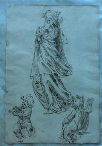 PASSAROTTI Bartolomeo 1529-1592,Woman looking dawn and two cherubs,Deutsch AT 2013-04-22