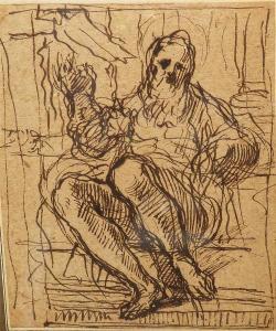 PASSERI GIOVANNI BATTISTA 1610-1679,Old Man Seated on Steps Leading to a Colonna,1959,William Doyle 2017-01-25