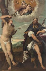 PASSEROTTI TIBURZIO 1555-1612,Madonna con Bambino in gloria e i santi Se,Capitolium Art Casa d'Aste 2023-06-13