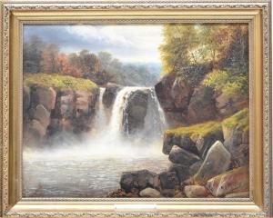 PASSEY Charles Henry 1818-1894,\‘Waterfall on the River Conwy\’,Halls GB 2023-01-11