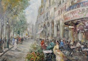 PASSONI Mario 1929,A Parisian Caf Scene with Figures,John Nicholson GB 2017-12-20