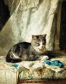PASSOT 1800-1800,A tabby cat resting on a chair,Christie's GB 2001-06-28