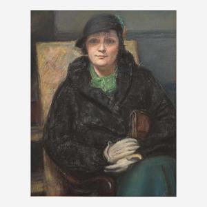 PASTERNAK Leonid Ossipovich,Portrait of a Seated Lady in a Bell-Shaped Hat,1920,Freeman 2022-07-14