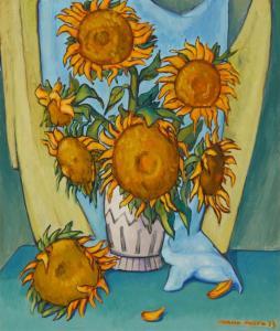 PASTO Tarmo 1906-1986,Seven Sunflowers,1973,John Moran Auctioneers US 2024-02-27