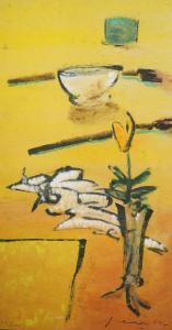 PASTOR Perico 1953,'Apunte' a flower in a vase,Gorringes GB 2022-03-08
