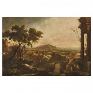 PATEL Antoine 1648-1707,PAESAGGIO CON ROVINE E FIGURE,Pandolfini IT 2024-03-06