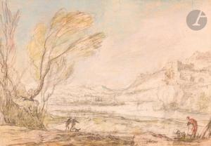 PATEL Antoine 1648-1707,Paysage fluvial animé,Ader FR 2024-03-22