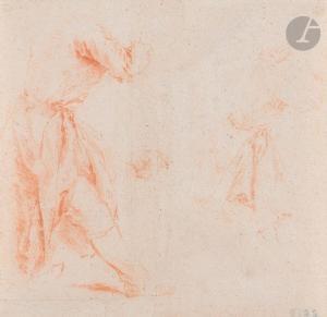 PATER Jean Baptiste 1695-1736,Deux études de costumes pour la Chasse chinoise,Ader FR 2023-03-20