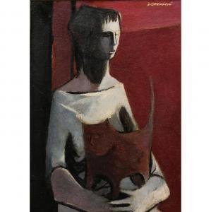 PATERNESI Alessio 1937,Woman with Red Cat,Clars Auction Gallery US 2021-09-19