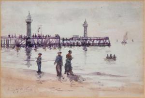 PATERSON Emily Murray 1855-1934,Figures on the shore by a pier,1919,Mallams GB 2023-10-18
