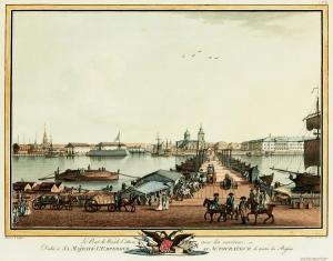 PATERSSON Benjamin,Le Pont de Wasili-Ostrow avec les environs,1799,Uppsala Auction 2023-12-12