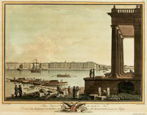 PATERSSON Benjamin 1748-1815,Palais Imperial du Côté de la Neva,1799,Uppsala Auction SE 2023-12-12
