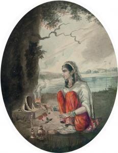 PATNA SCHOOL,An Indian lady performing arati,1830,Christie's GB 2009-10-07