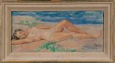 PATOUX Emile Joseph 1893-1985,Femme nue allongée sur la plage,VanDerKindere BE 2012-11-13