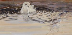 PATRICK QUINN Thomas 1938,Tundra Swan,1987,Santa Fe Art Auction US 2016-12-03